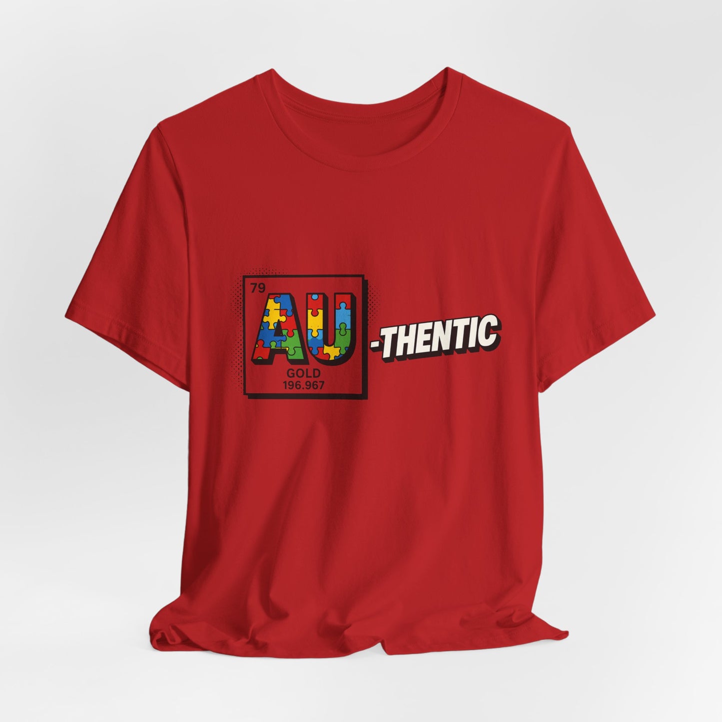 Autism Awareness 'AU-thentic' Graphic Tee – Puzzle Piece Element Design