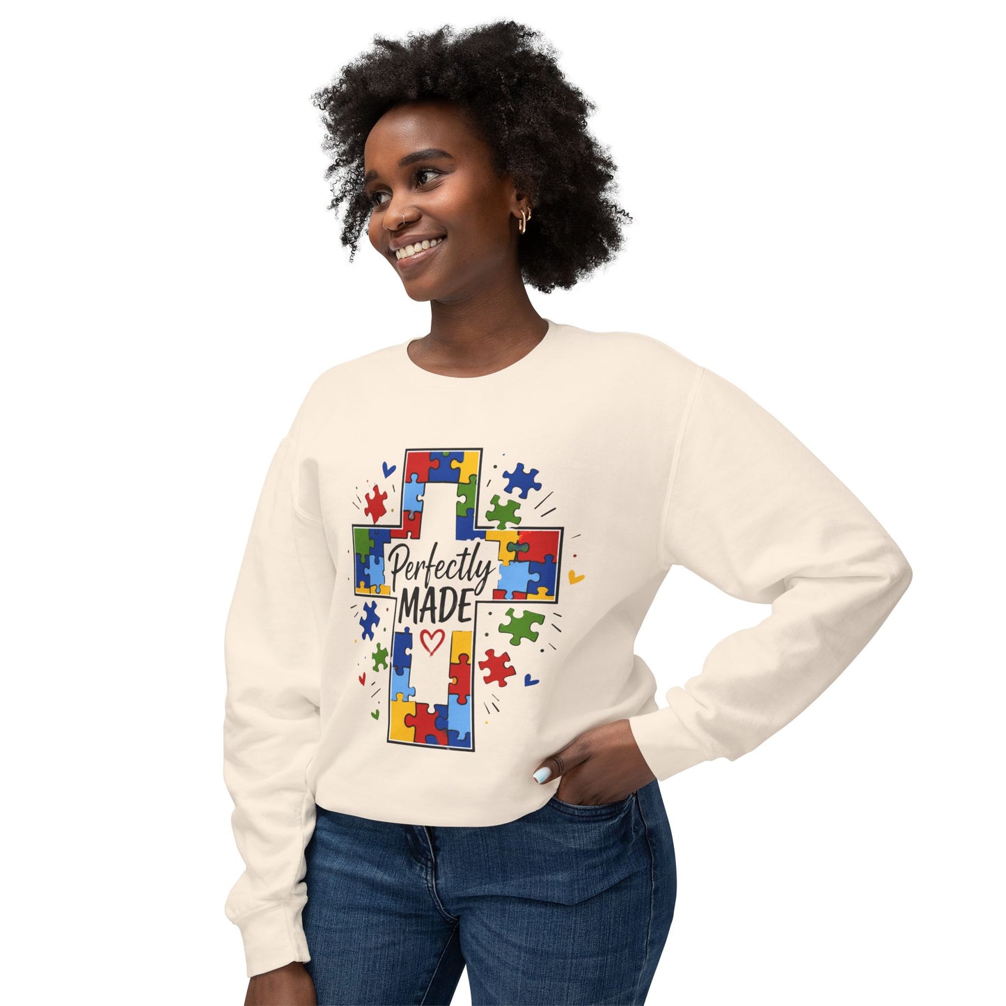 Perfectly Made Autism Awareness Cross Sweatshirt