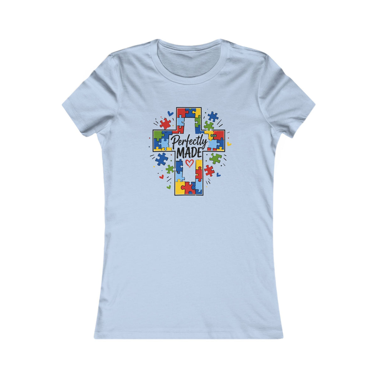 Women's Tee — 'Perfectly Made' Autism Puzzle Cross Graphic