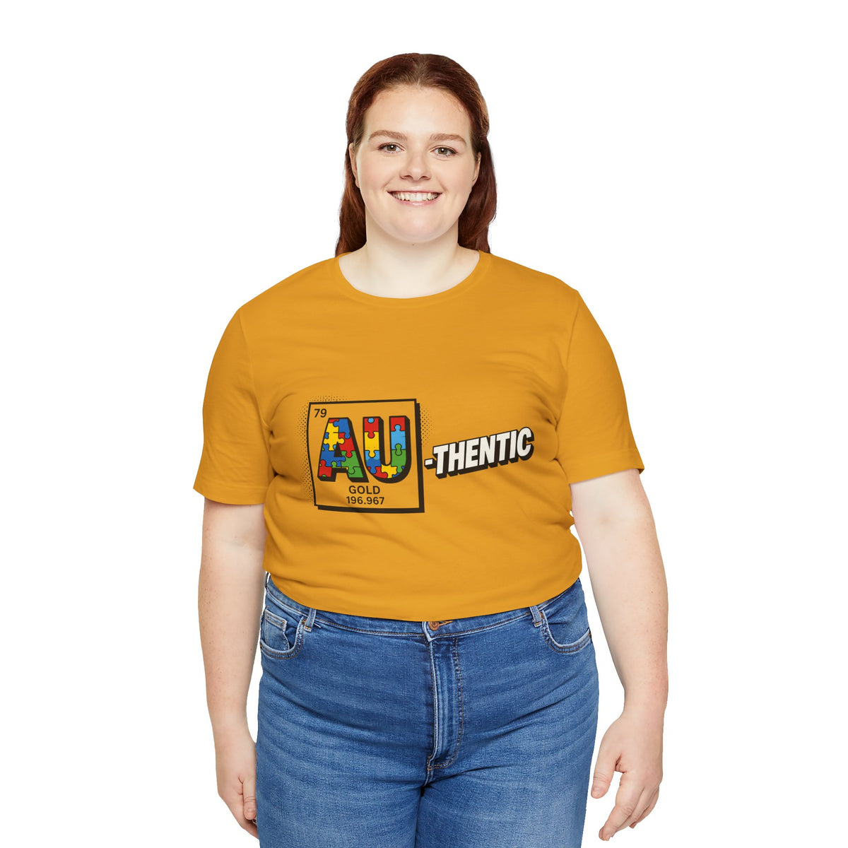 Autism Awareness 'AU-thentic' Graphic Tee – Puzzle Piece Element Design