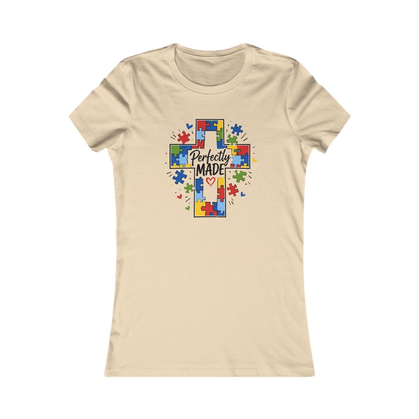 Women's Tee — 'Perfectly Made' Autism Puzzle Cross Graphic