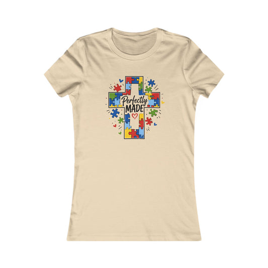 Women's Tee — 'Perfectly Made' Autism Puzzle Cross Graphic