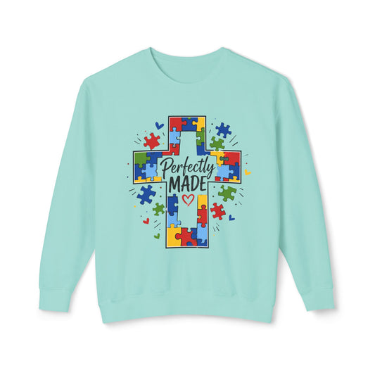 Perfectly Made Autism Awareness Cross Sweatshirt