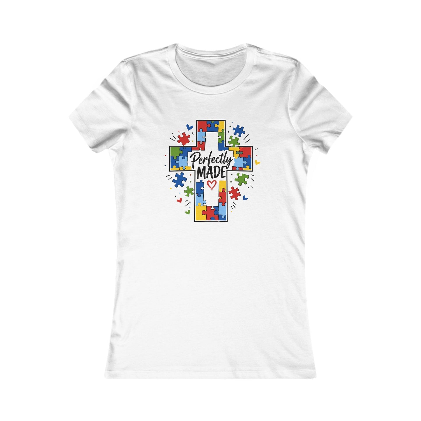 Women's Tee — 'Perfectly Made' Puzzle Cross Autism Awareness Shirt