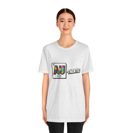 Autism Awareness 'AU-thentic' Graphic Tee – Puzzle Piece Element Design