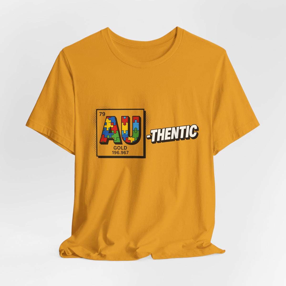Autism Awareness 'AU-thentic' Graphic Tee – Puzzle Piece Element Design