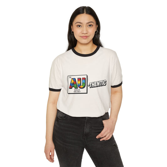 Authentic 'AU' Retro Ringer T‑Shirt — Colorful Australia Travel Tee