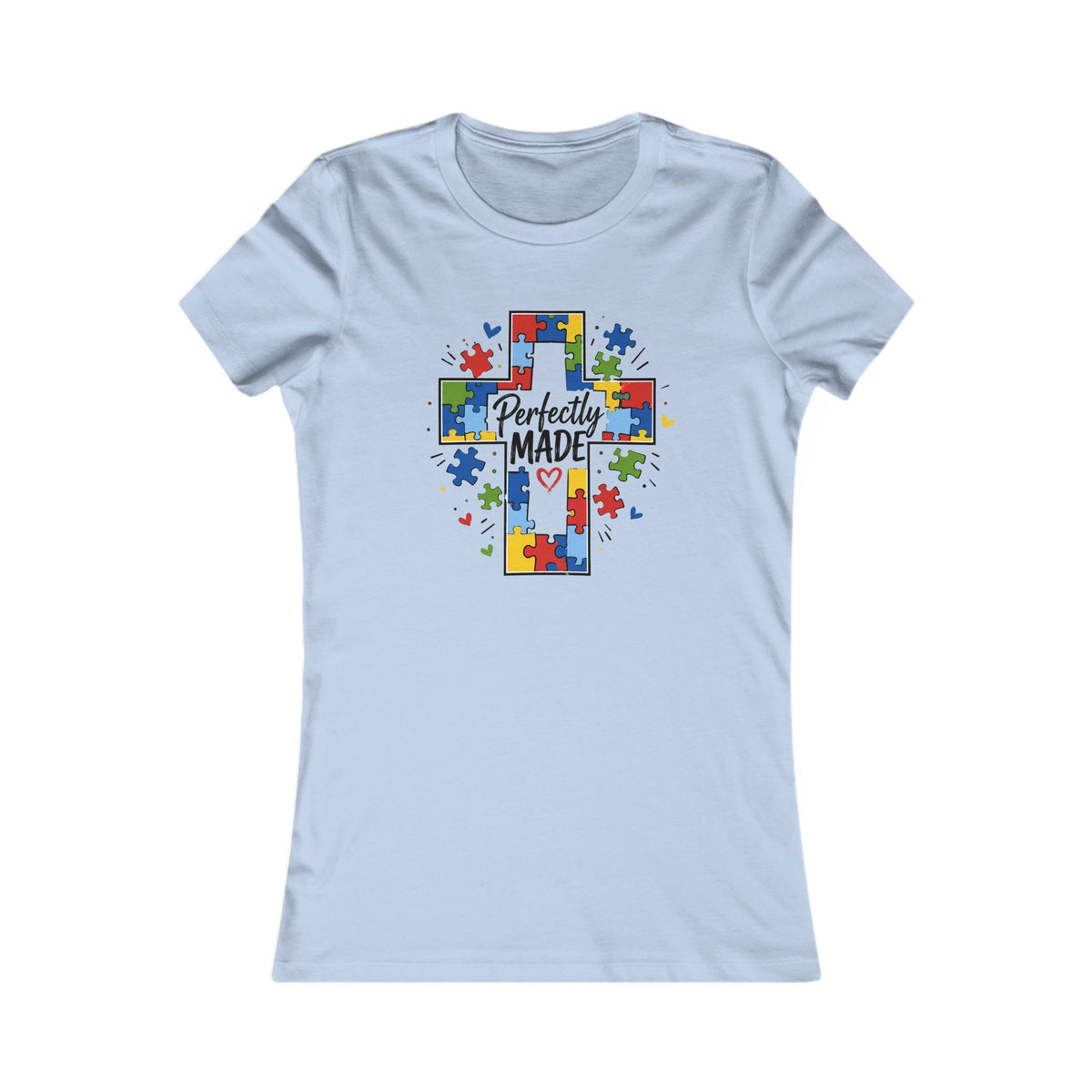 Women's Tee — 'Perfectly Made' Puzzle Cross Autism Awareness Shirt