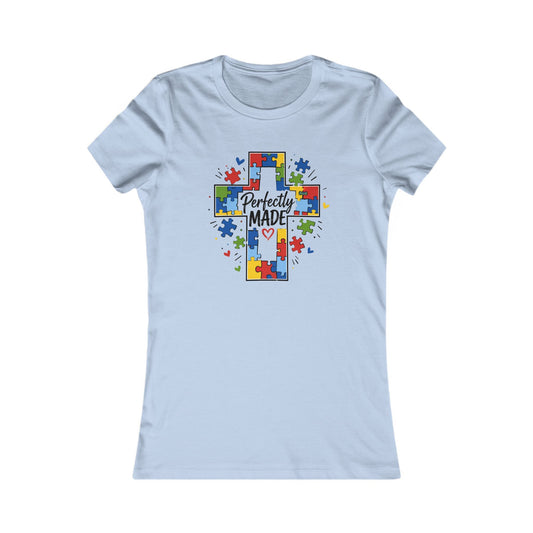 Women's Tee — 'Perfectly Made' Puzzle Cross Autism Awareness Shirt