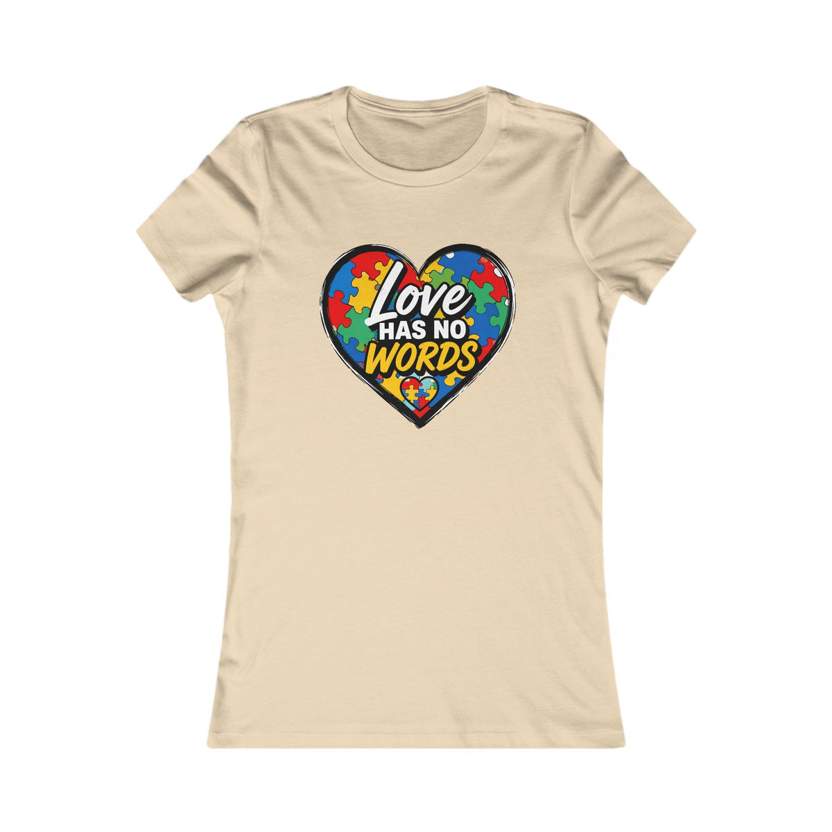 Love Has No Words Women's Tee — Autism Puzzle Heart Awareness Shirt