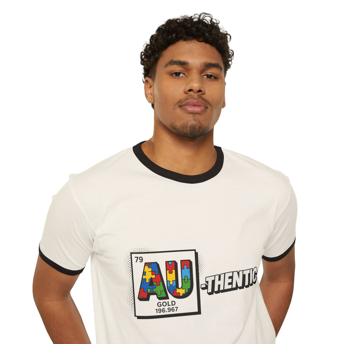 Authentic 'AU' Retro Ringer T‑Shirt — Colorful Australia Travel Tee