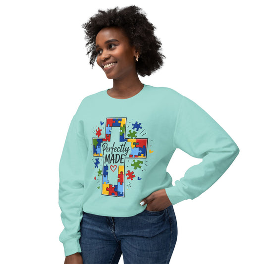 Perfectly Made Autism Awareness Cross Sweatshirt
